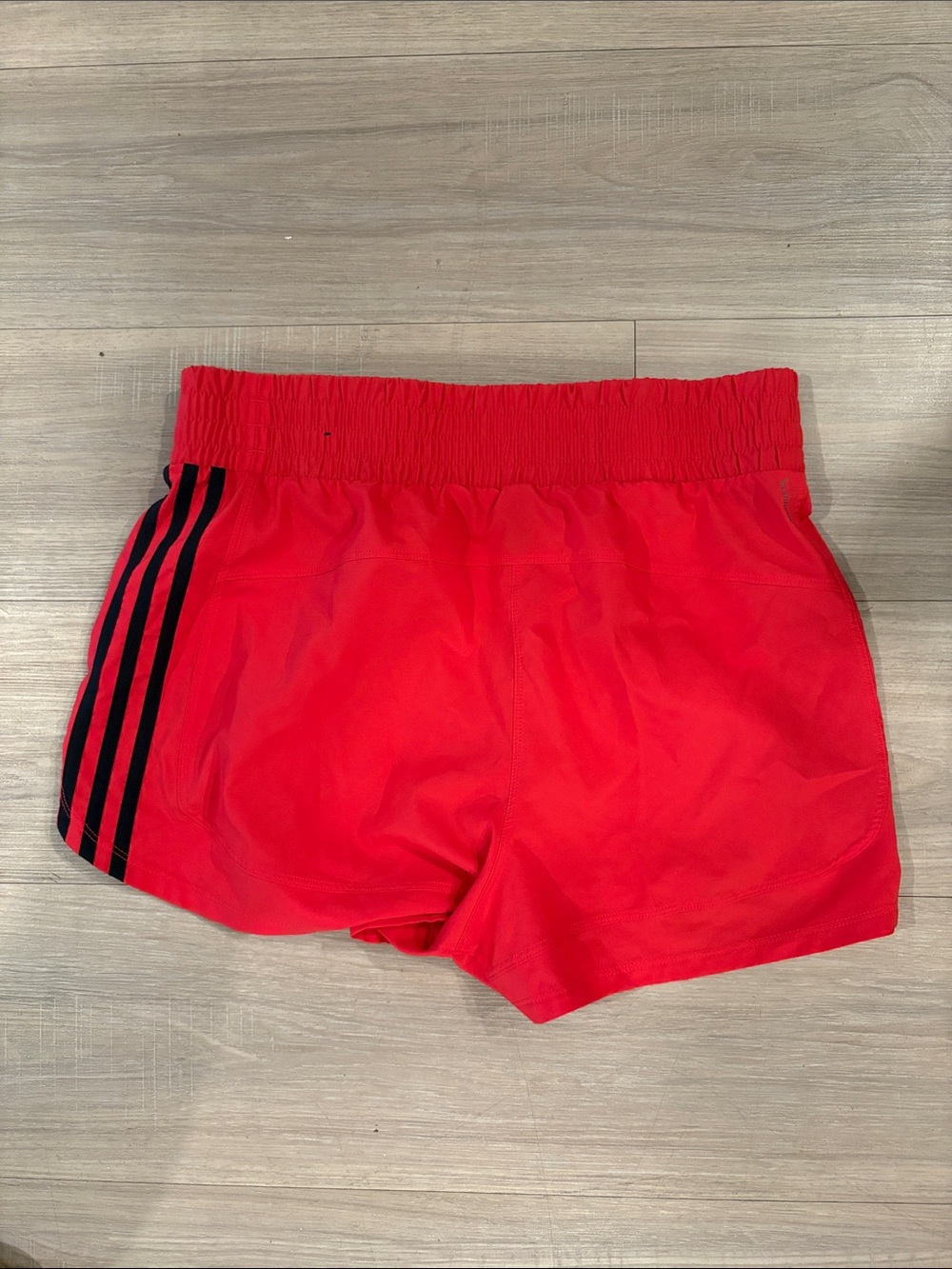 adidas Red Running Shorts with Black Stripes - Picture 2 of 2